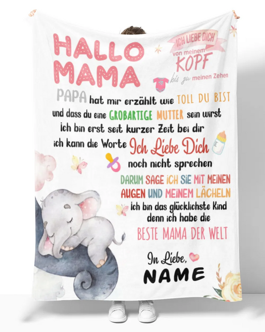 Hallo Mama - Cozy Plush Fleece Blanket